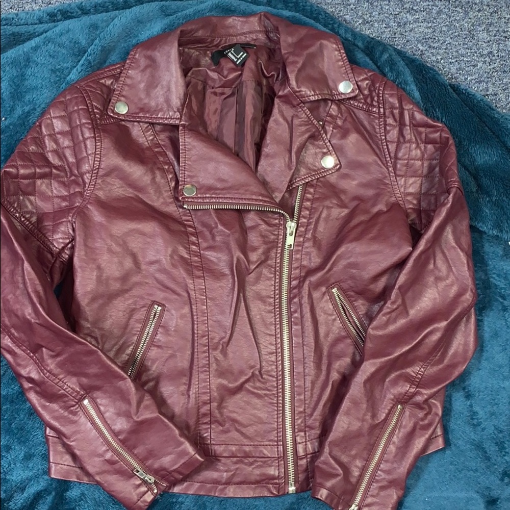 Moto faux leather jacket